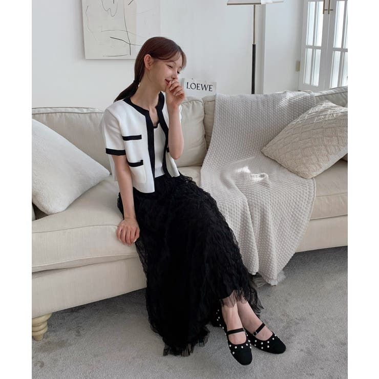 クリームウェーブシフォンマキシスカート/2025 SS COLLECTION