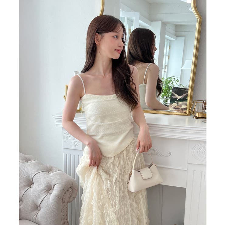 クリームウェーブシフォンマキシスカート | by muni:r | 詳細画像5 