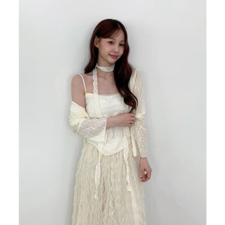 クリームウェーブシフォンマキシスカート | by muni:r | 詳細画像9 