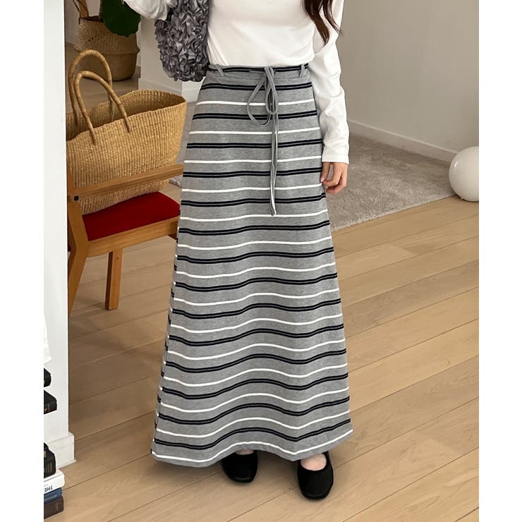 ストライプフレアマキシスカート/2025 AW COLLECTION | by muni:r | 詳細画像1 