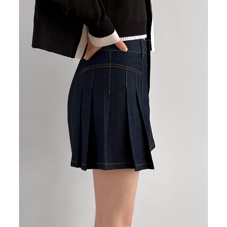 デニムプリーツミニスカート/2025 AW COLLECTION | by muni:r | 詳細画像21 