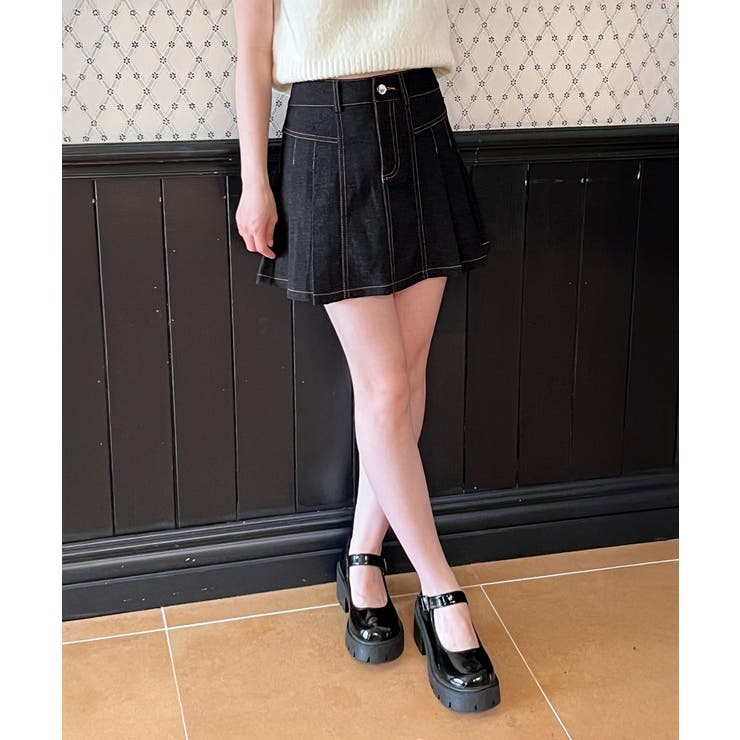 デニムプリーツミニスカート/2025 AW COLLECTION | by muni:r | 詳細画像3 