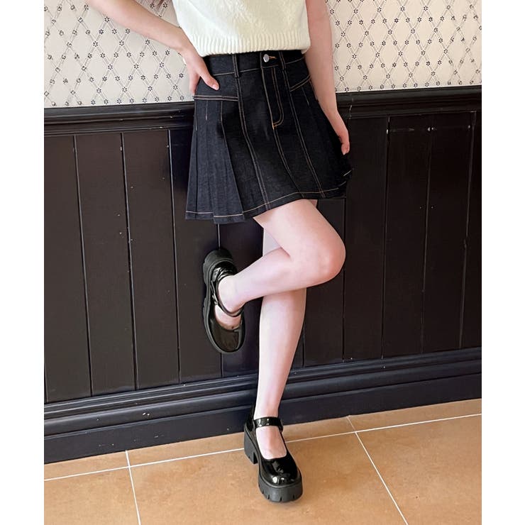 デニムプリーツミニスカート/2025 AW COLLECTION | by muni:r | 詳細画像5 