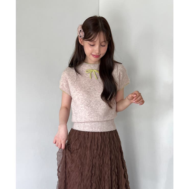 ブラウンクリームウェーブシフォンスカート/2025 AW COLLECTION | by muni:r | 詳細画像6 