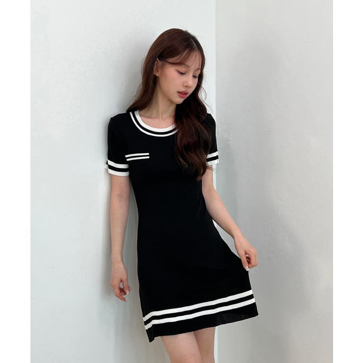 【着用動画あり・2色展開】モダン配色ニットワンピース | by muni:r | 詳細画像12 