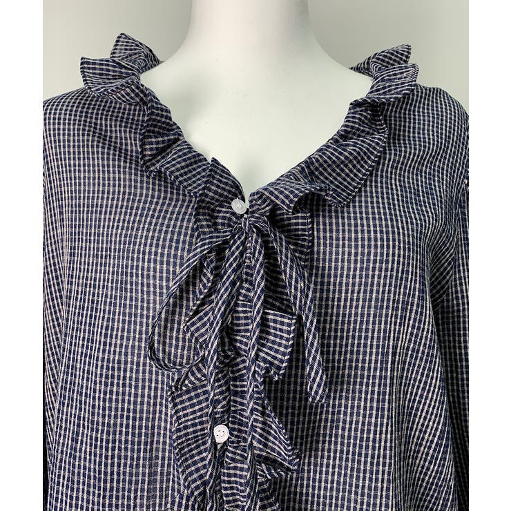 チェックラッフルブラウス/2025 AW COLLECTION | by muni:r | 詳細画像14 