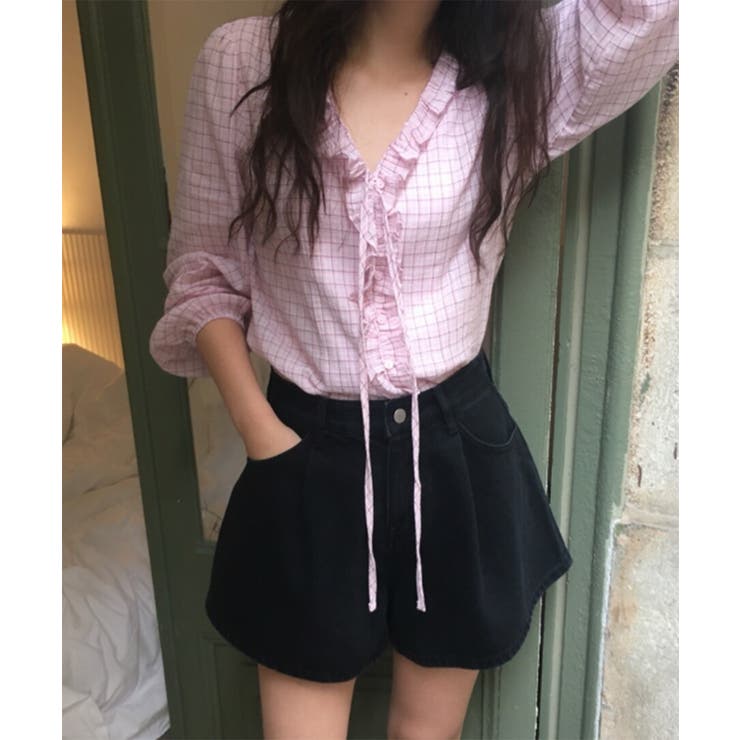 チェックラッフルブラウス/2025 AW COLLECTION | by muni:r | 詳細画像21 