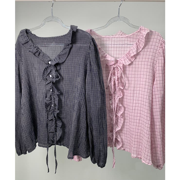 チェックラッフルブラウス/2025 AW COLLECTION | by muni:r | 詳細画像27 