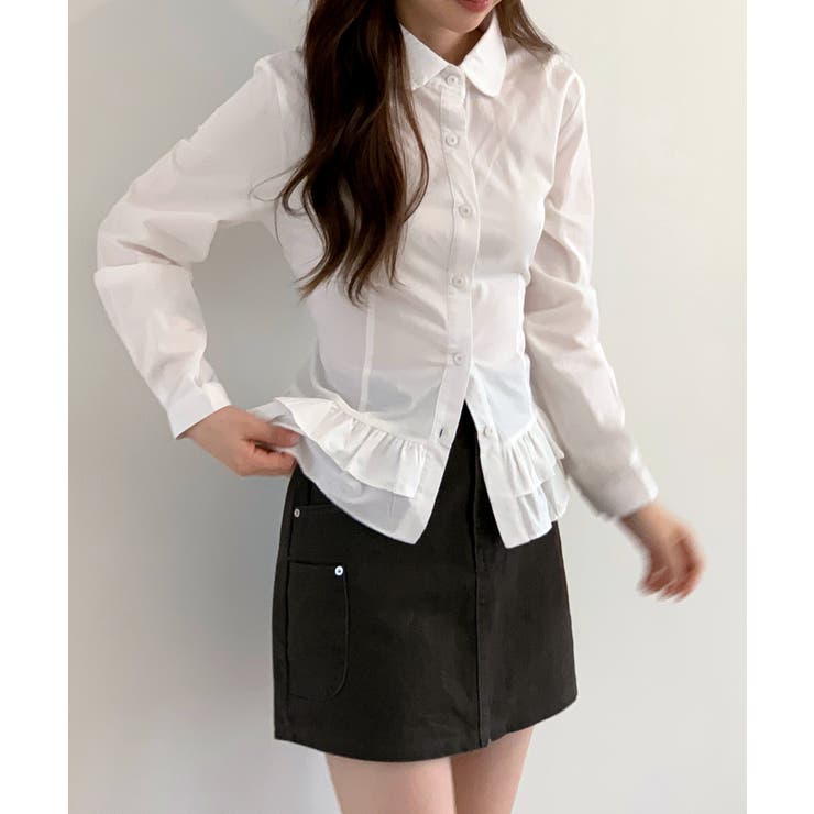 リルヘムコットンシャツブラウス/2025 AW COLLECTION | by muni:r | 詳細画像14 