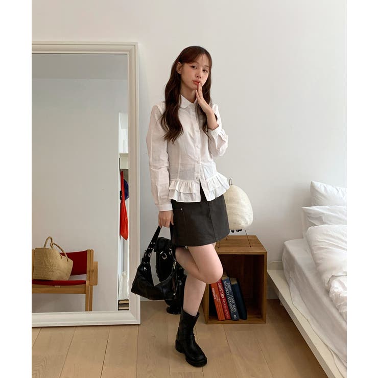 リルヘムコットンシャツブラウス/2025 AW COLLECTION | by muni:r | 詳細画像5 