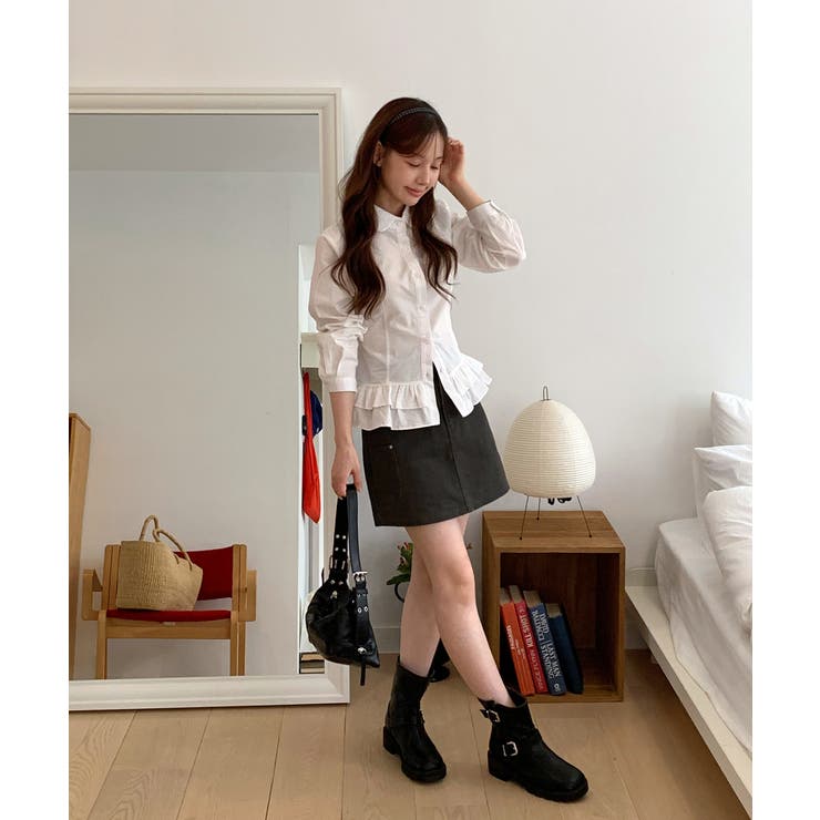 リルヘムコットンシャツブラウス/2025 AW COLLECTION | by muni:r | 詳細画像6 