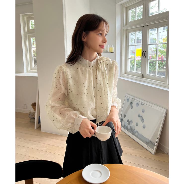 ドットリボンタイブラウス/2025 AW COLLECTION[品番