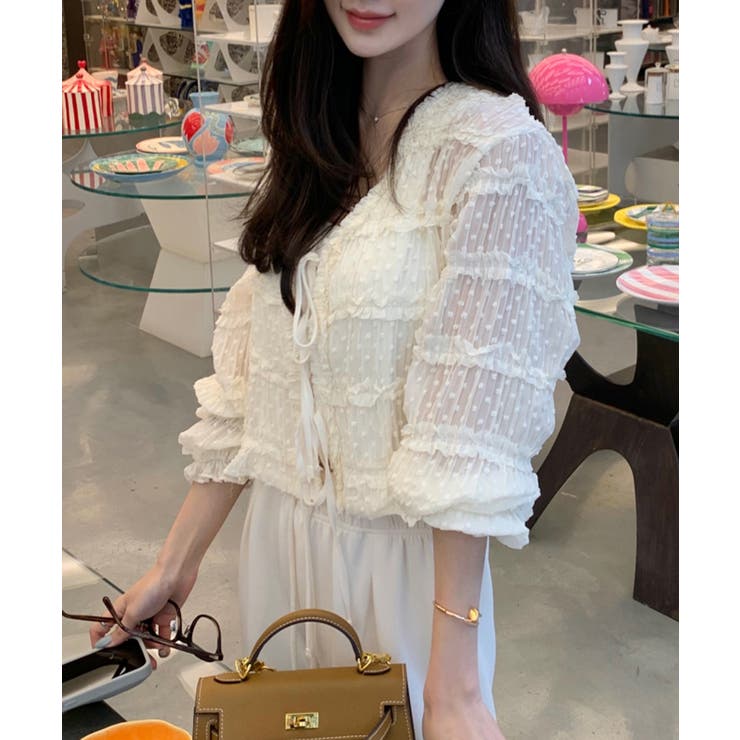 クリームシフォンストリングブラウス/2025 AW COLLECTION | by muni:r | 詳細画像11 