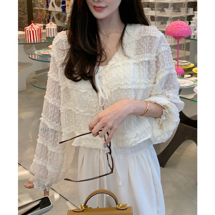 クリームシフォンストリングブラウス/2025 AW COLLECTION | by muni:r | 詳細画像12 