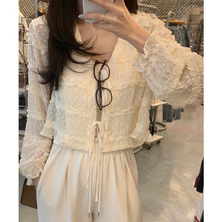 クリームシフォンストリングブラウス/2025 AW COLLECTION | by muni:r | 詳細画像13 