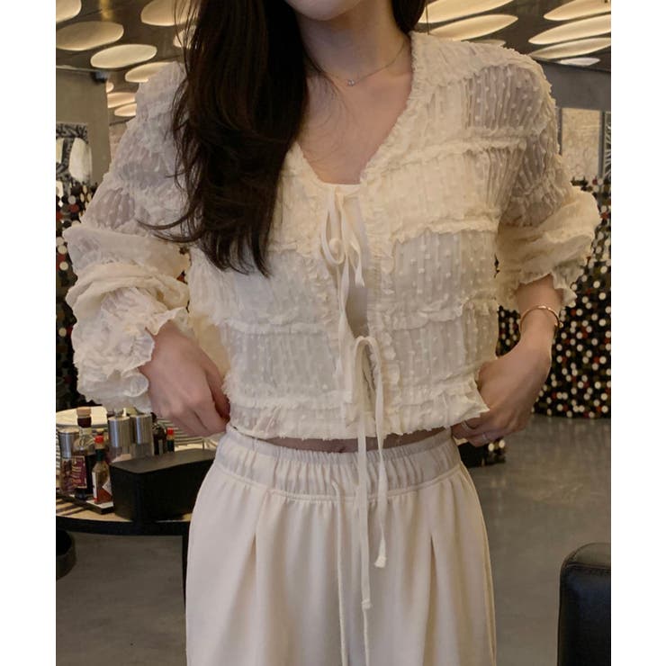 クリームシフォンストリングブラウス/2025 AW COLLECTION | by muni:r | 詳細画像14 