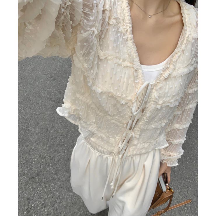 クリームシフォンストリングブラウス/2025 AW COLLECTION | by muni:r | 詳細画像6 