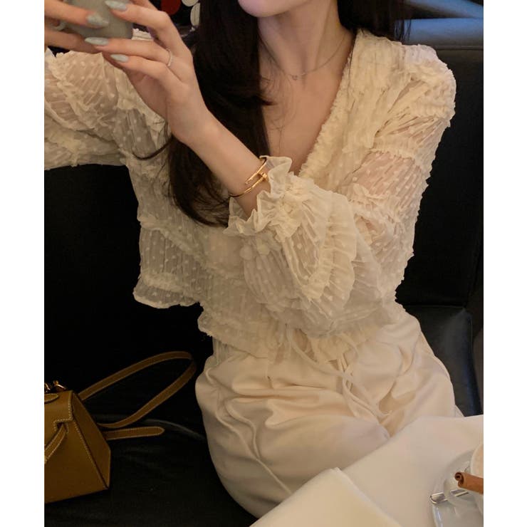 クリームシフォンストリングブラウス/2025 AW COLLECTION | by muni:r | 詳細画像9 