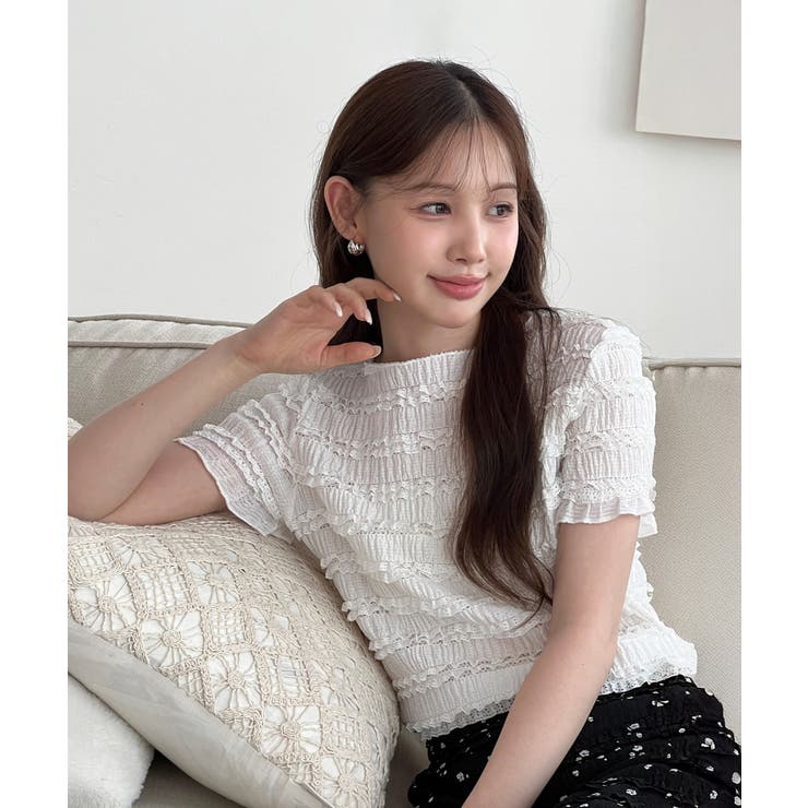 ラブリーシャーリングレースTシャツ/2025 SS COLLECTION[品番