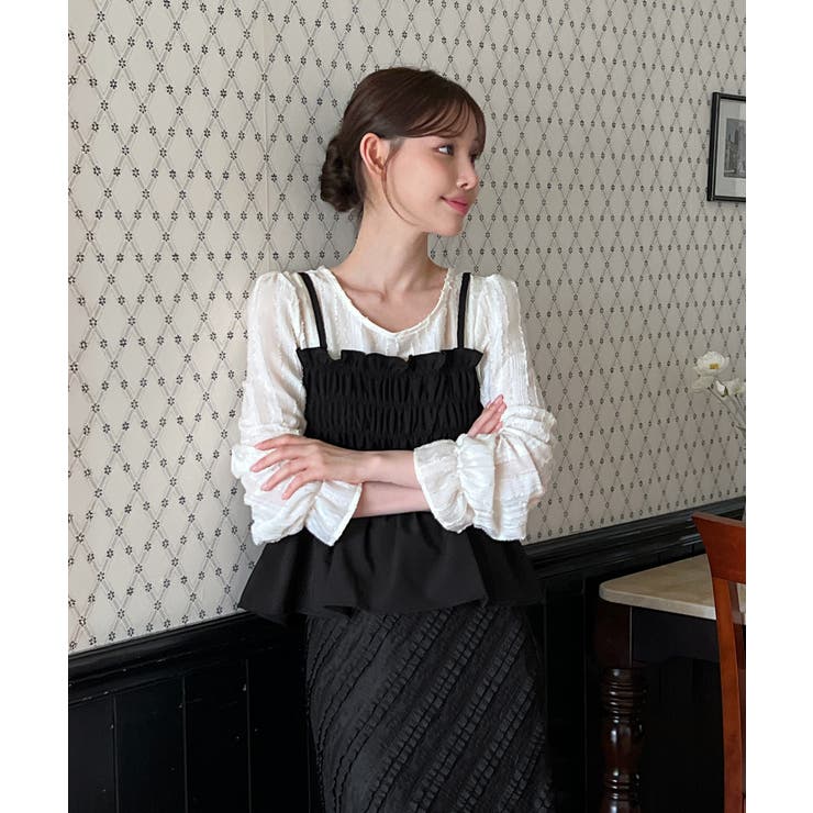 [THREE SQUARE]ビスチェ風ブラウス　新品・未使用　VERY掲載 フリルビスチェ風ブラウス | 【公式】Pierrot（ピエロ