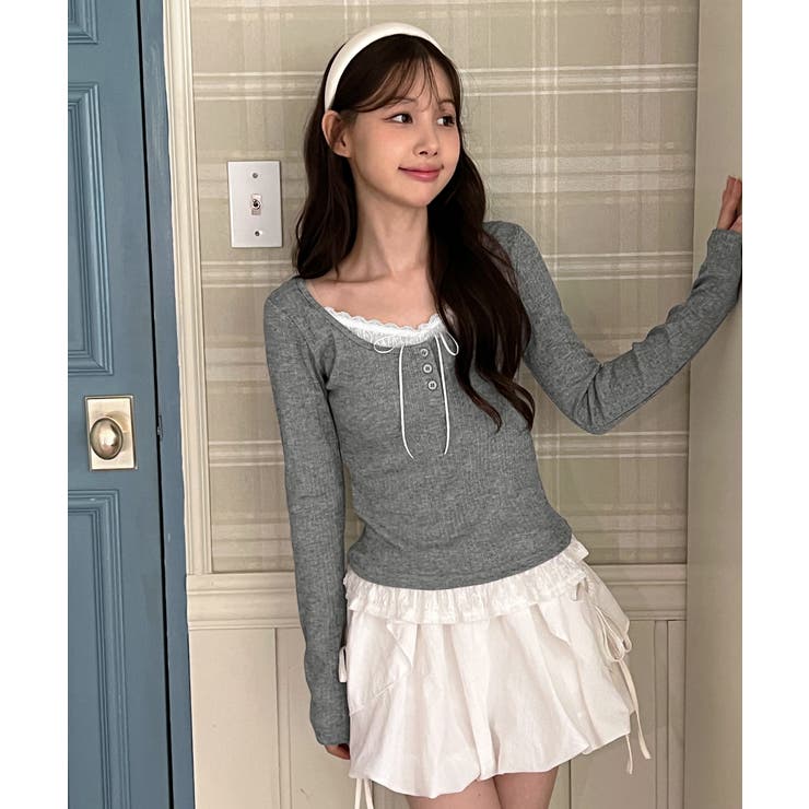 レースリボンストラップトップス/2025 AW COLLECTION | by muni:r | 詳細画像15 