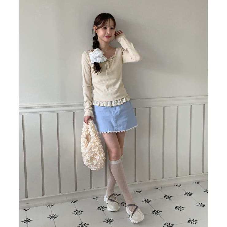 レースリボンストラップトップス/2025 AW COLLECTION | by muni:r | 詳細画像8 