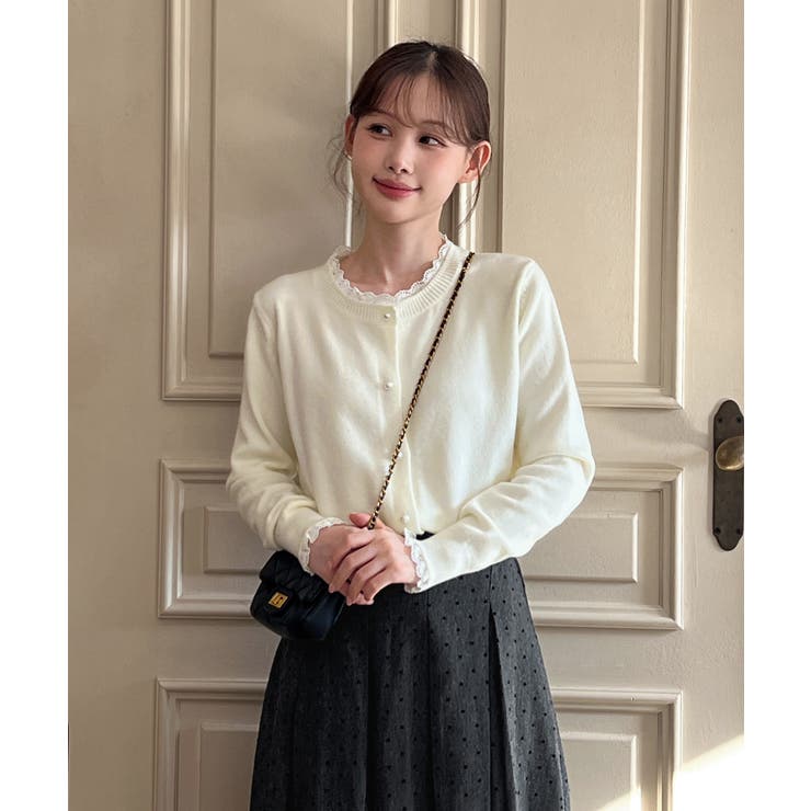 UNMINOU パールカーディガン パールボタンカーディガン/2025 AW COLLECTION[品番：FROW0001651]｜by