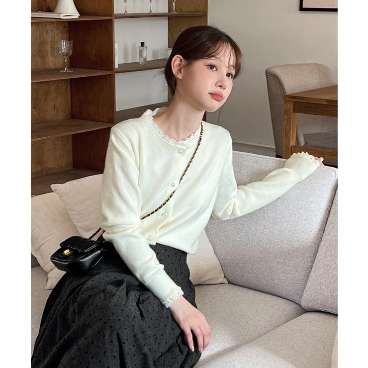 パールボタンカーディガン/2025 AW COLLECTION[品番：FROW0001651]｜by