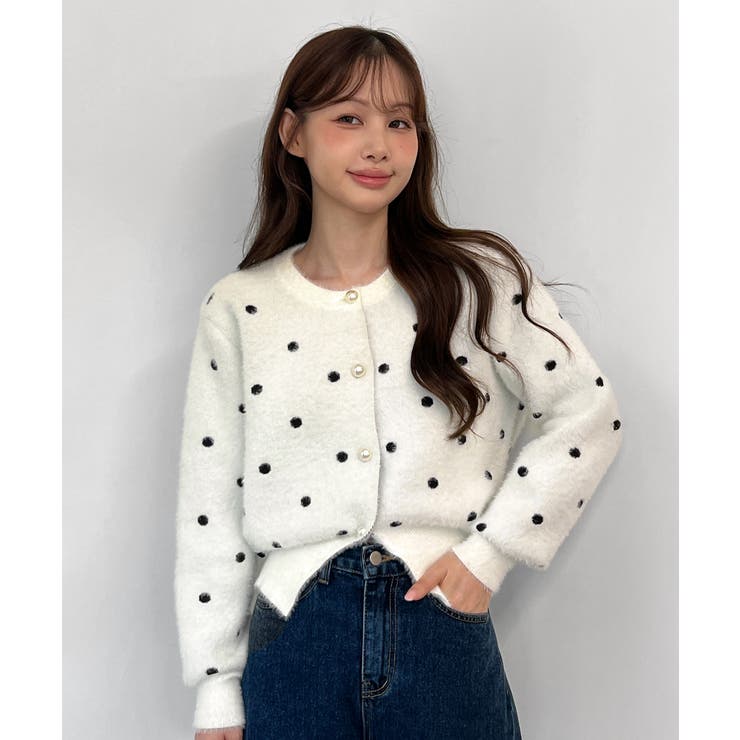 ドットニットカーディガン 2025 AW | by muni:r | 詳細画像1 