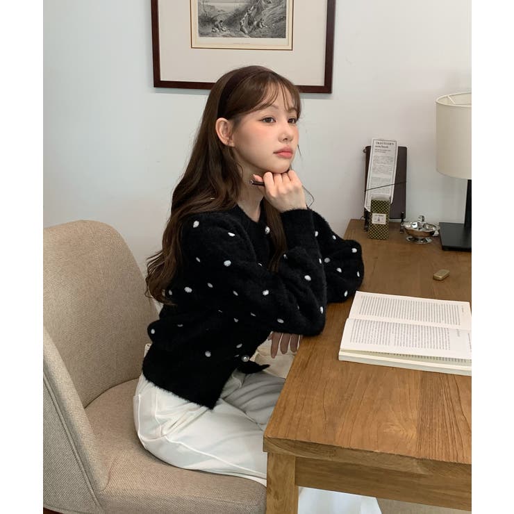 ドットニットカーディガン 2025 AW | by muni:r | 詳細画像13 