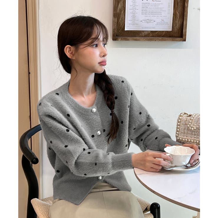 ドットニットカーディガン 2025 AW | by muni:r | 詳細画像27 