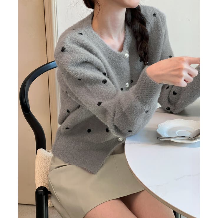 ドットニットカーディガン 2025 AW | by muni:r | 詳細画像28 