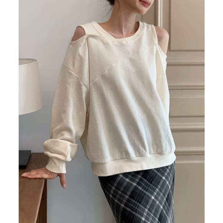 【着用動画あり 4色展開】ショルダーカットアウトスウェット 2025 | by muni:r | 詳細画像10 