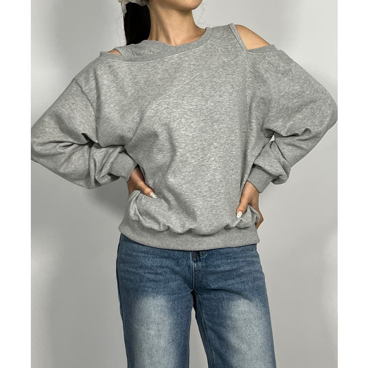 【着用動画あり 4色展開】ショルダーカットアウトスウェット 2025 | by muni:r | 詳細画像35 