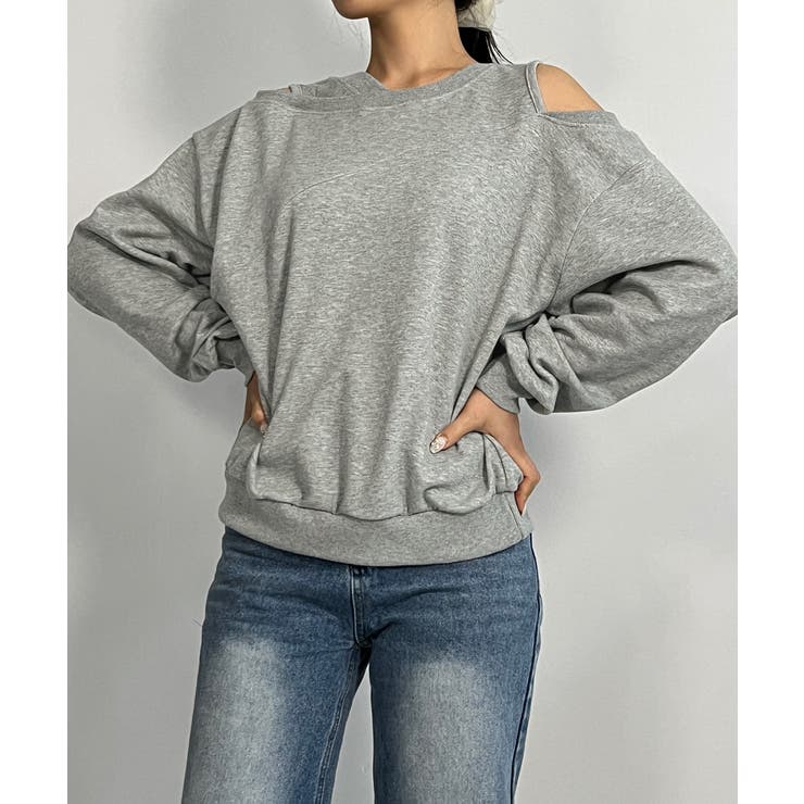 【着用動画あり 4色展開】ショルダーカットアウトスウェット 2025 | by muni:r | 詳細画像37 