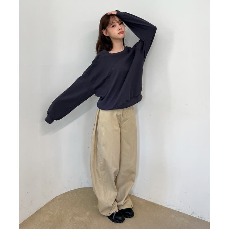 【着用動画あり 4色展開】ショルダーカットアウトスウェット 2025 | by muni:r | 詳細画像8 