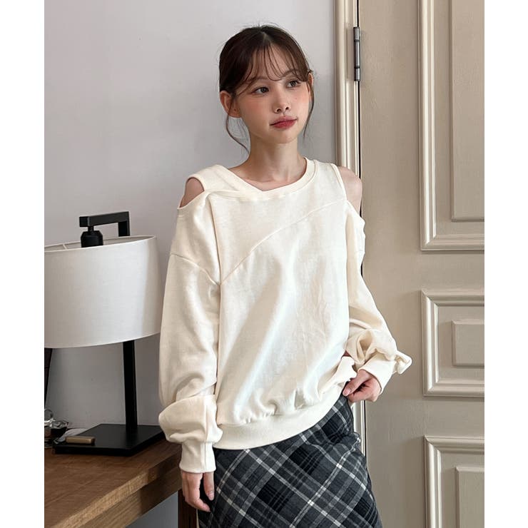 【着用動画あり 4色展開】ショルダーカットアウトスウェット 2025 | by muni:r | 詳細画像9 