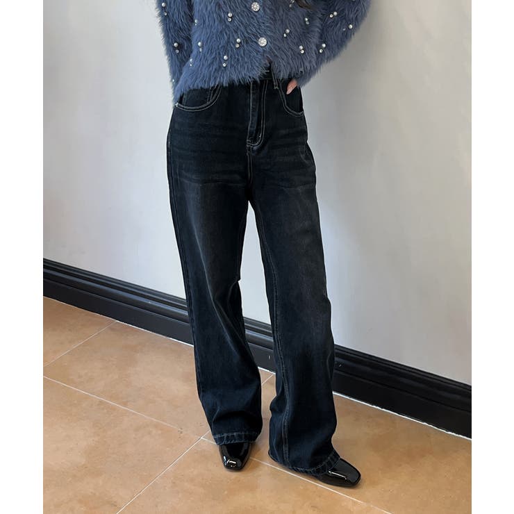 ブルー系その他 | ルーズフィットウォッシングデニムパンツ 2025 AW | by muni:r