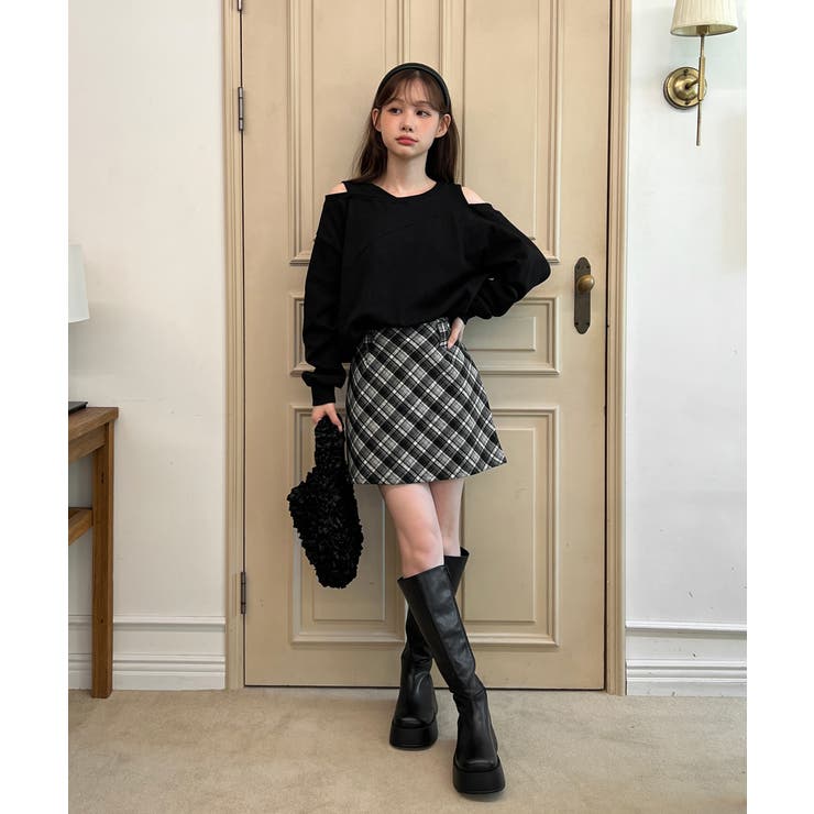 ガーリーチェックAラインミニスカート 2025 AW[品番：FROW0001668]｜by