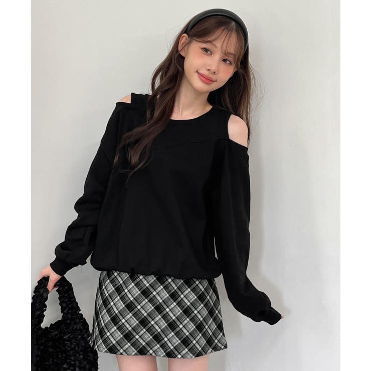 【着用動画あり 2サイズ 2色展開】ガーリーチェックAラインミニスカート | by muni:r | 詳細画像4 