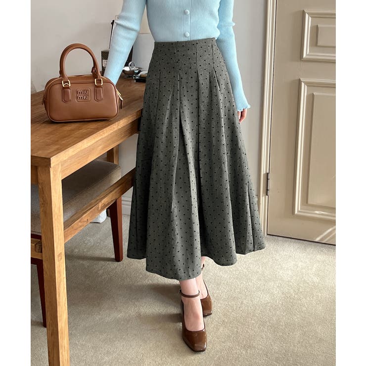 ハートドットプリーツロングスカート/2025 AW COLLECTION | by muni:r | 詳細画像1 