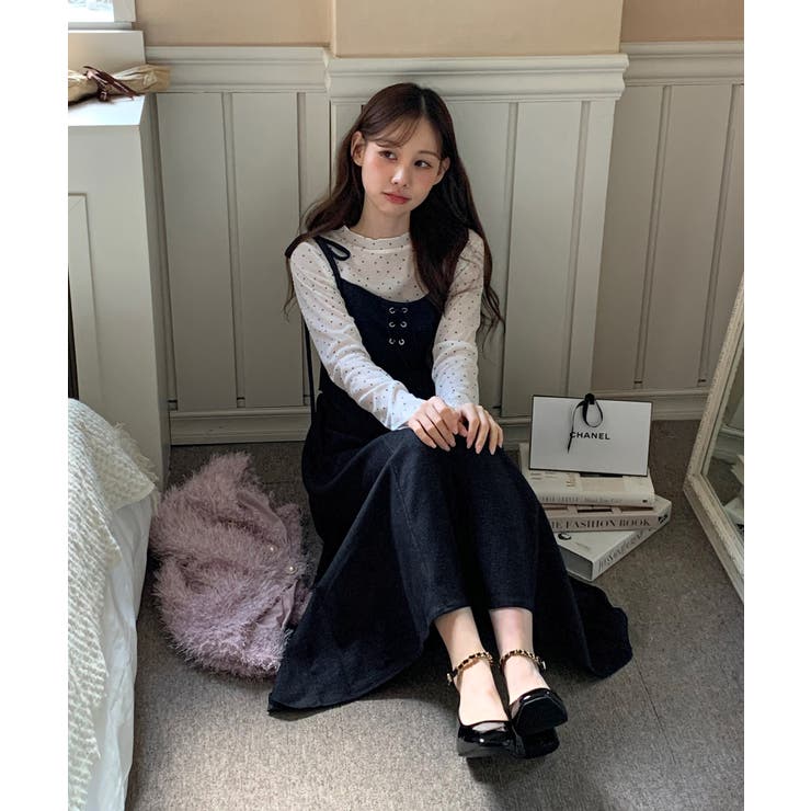 リボンデニムキャミロングワンピース/2025 AW COLLECTION | by muni:r | 詳細画像2 