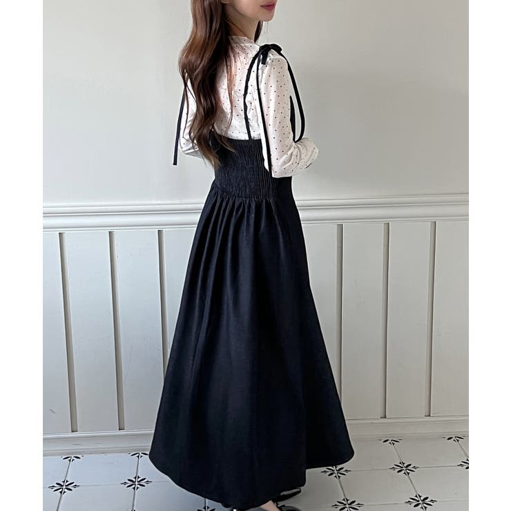 リボンデニムキャミロングワンピース/2025 AW COLLECTION | by muni:r | 詳細画像4 