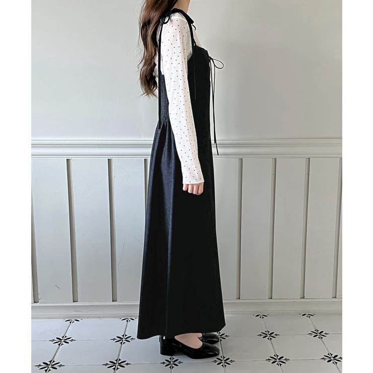 リボンデニムキャミロングワンピース/2025 AW COLLECTION | by muni:r | 詳細画像6 