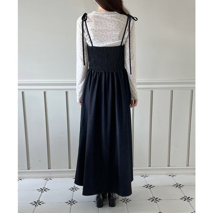 リボンデニムキャミロングワンピース/2025 AW COLLECTION | by muni:r | 詳細画像7 