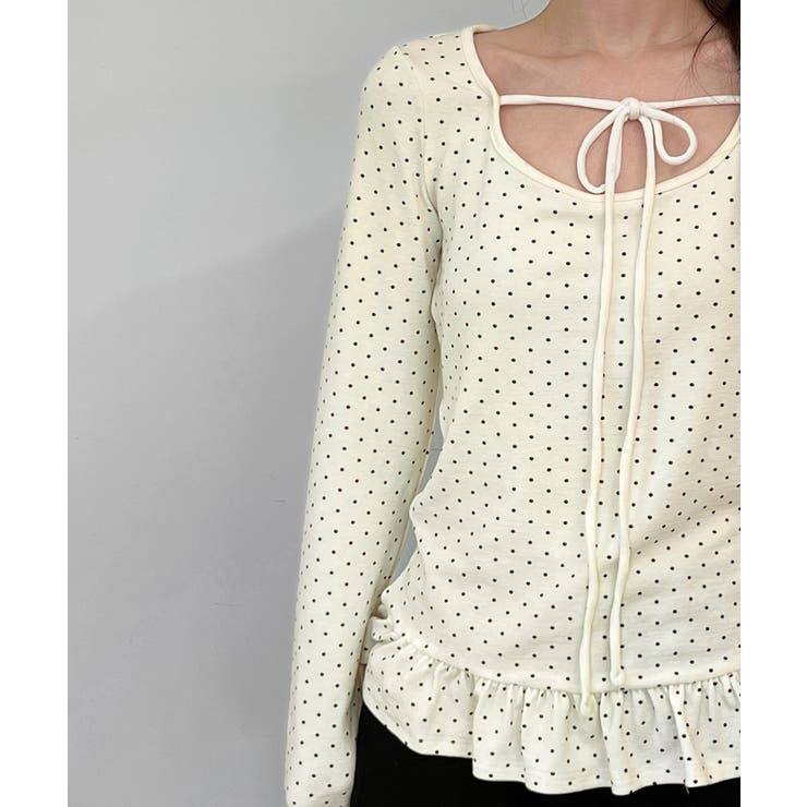 ドットリボンフリルTシャツ 2025 AW | by muni:r | 詳細画像10 