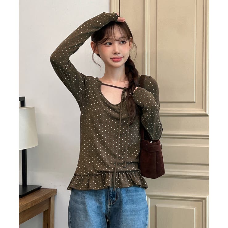 ドットリボンフリルTシャツ 2025 AW | by muni:r | 詳細画像11 