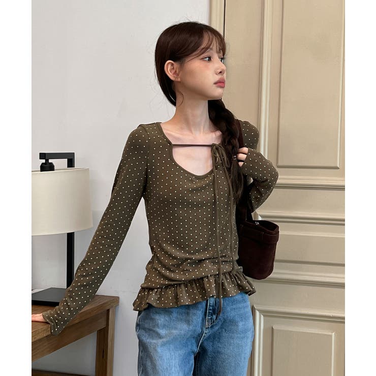 ドットリボンフリルTシャツ 2025 AW | by muni:r | 詳細画像12 