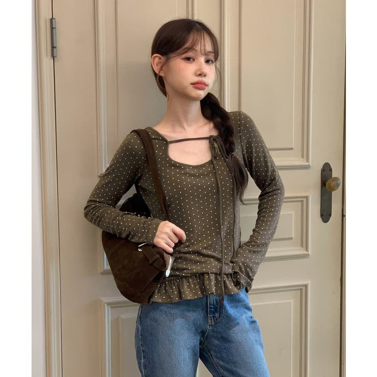 ドットリボンフリルTシャツ 2025 AW | by muni:r | 詳細画像13 