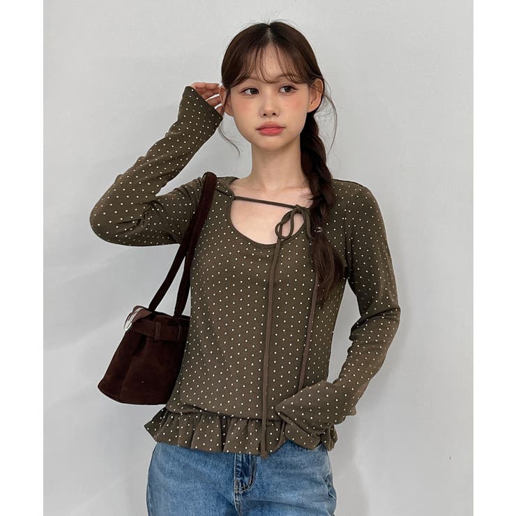 ドットリボンフリルTシャツ 2025 AW | by muni:r | 詳細画像14 